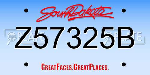 Z57325B South Dakota License Plate