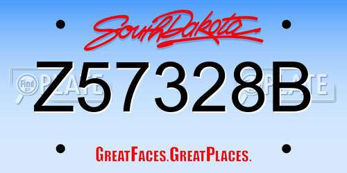 Z57328B South Dakota License Plate