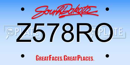 Z578RO South Dakota License Plate