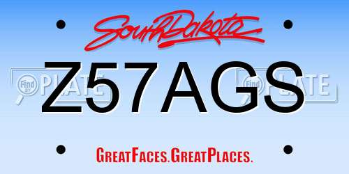 Z57AGS South Dakota License Plate