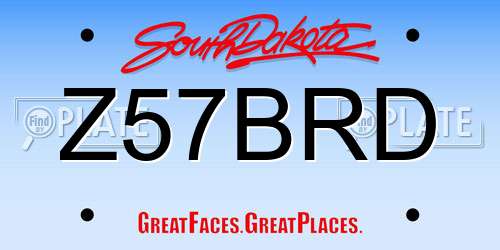 Z57BRD South Dakota License Plate