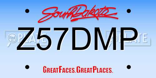 Z57DMP South Dakota License Plate