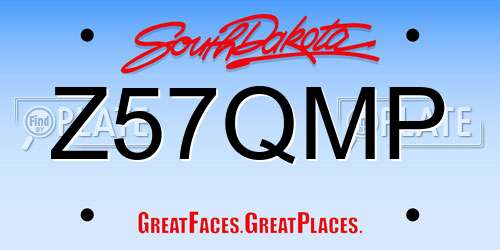 Z57QMP South Dakota License Plate