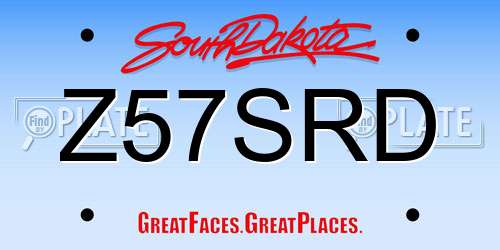 Z57SRD South Dakota License Plate
