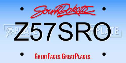 Z57SRO South Dakota License Plate