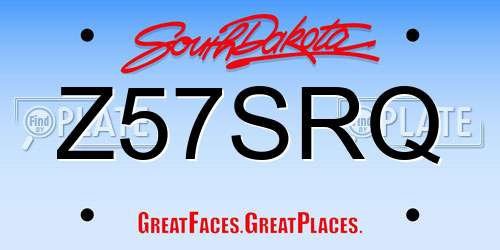 Z57SRQ South Dakota License Plate