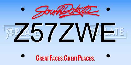 Z57ZWE South Dakota License Plate