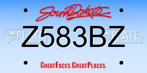 Z583BZ South Dakota License Plate