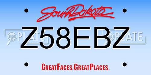 Z58EBZ South Dakota License Plate