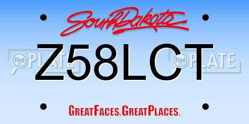 Z58LCT South Dakota License Plate
