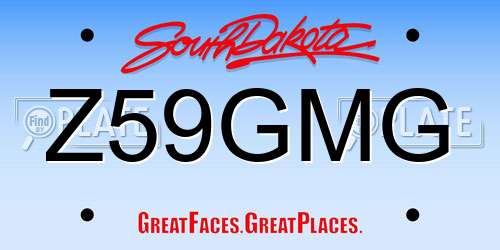 Z59GMG South Dakota License Plate