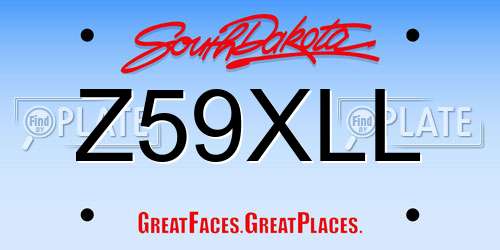 Z59XLL South Dakota License Plate
