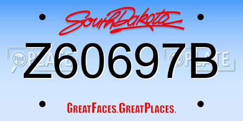 Z60697B South Dakota License Plate