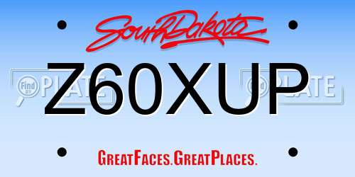 Z60XUP South Dakota License Plate