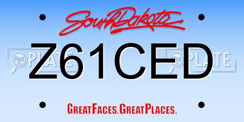 Z61CED South Dakota License Plate