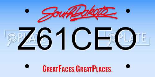 Z61CEO South Dakota License Plate