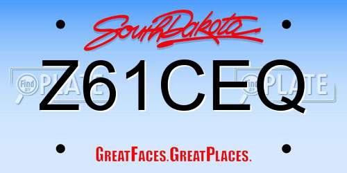 Z61CEQ South Dakota License Plate