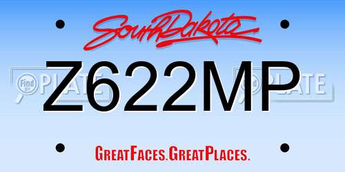 Z622MP South Dakota License Plate