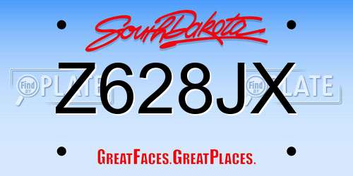 Z628JX South Dakota License Plate
