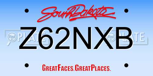 Z62NXB South Dakota License Plate