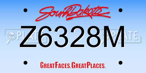 Z6328M South Dakota License Plate