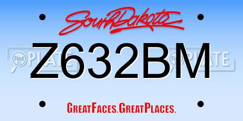 Z632BM South Dakota License Plate