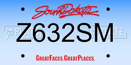 Z632SM South Dakota License Plate