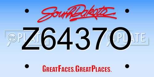 Z6437O South Dakota License Plate