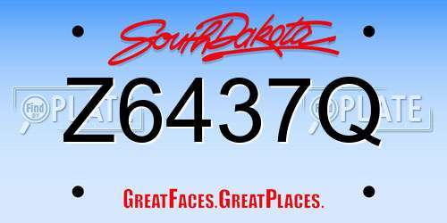Z6437Q South Dakota License Plate