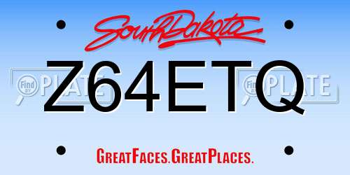 Z64ETQ South Dakota License Plate