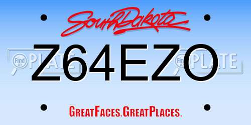 Z64EZO South Dakota License Plate