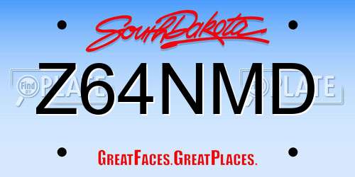 Z64NMD South Dakota License Plate