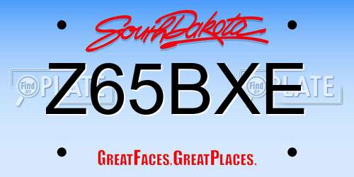Z65BXE South Dakota License Plate