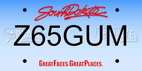 Z65GUM South Dakota License Plate