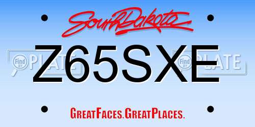 Z65SXE South Dakota License Plate