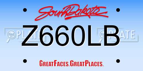 Z660LB South Dakota License Plate