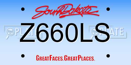 Z660LS South Dakota License Plate