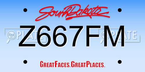 Z667FM South Dakota License Plate