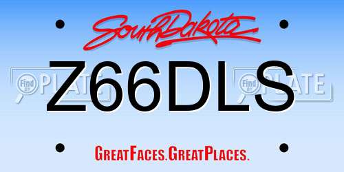 Z66DLS South Dakota License Plate