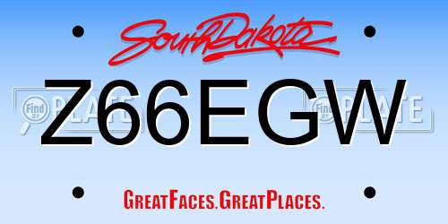 Z66EGW South Dakota License Plate