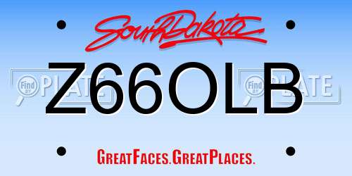 Z66OLB South Dakota License Plate