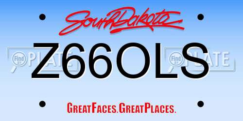 Z66OLS South Dakota License Plate