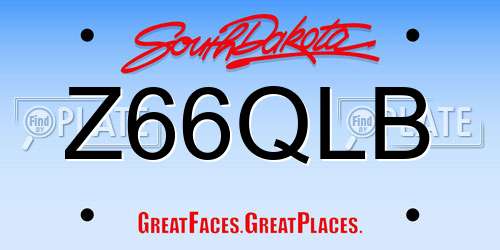 Z66QLB South Dakota License Plate
