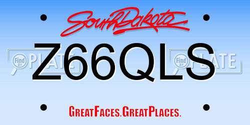 Z66QLS South Dakota License Plate