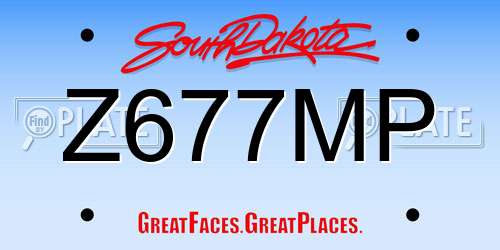 Z677MP South Dakota License Plate