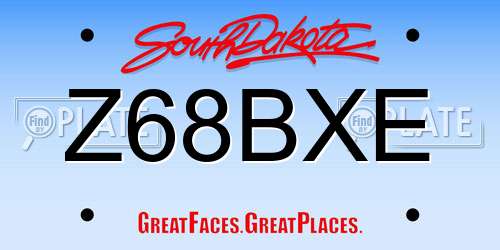 Z68BXE South Dakota License Plate