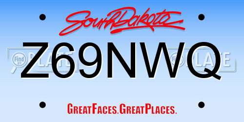 Z69NWQ South Dakota License Plate