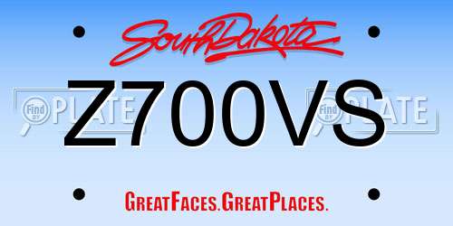 Z700VS South Dakota License Plate