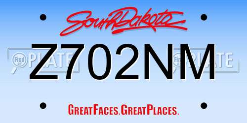 Z702NM South Dakota License Plate