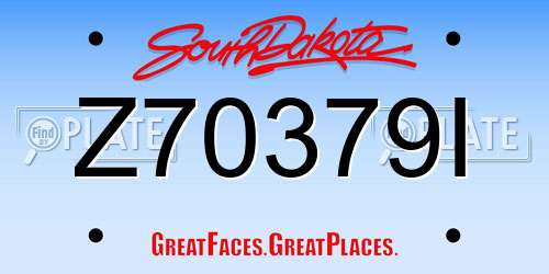 Z70379I South Dakota License Plate
